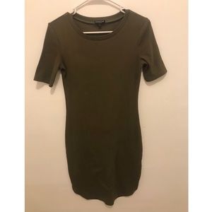 Form Fitting Green T-Shirt Mini Dress Size L